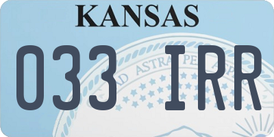 KS license plate 033IRR