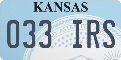 KS license plate 033IRS