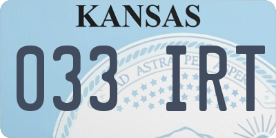 KS license plate 033IRT