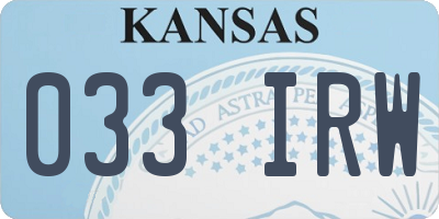 KS license plate 033IRW