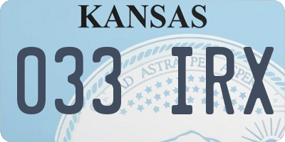 KS license plate 033IRX