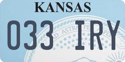 KS license plate 033IRY