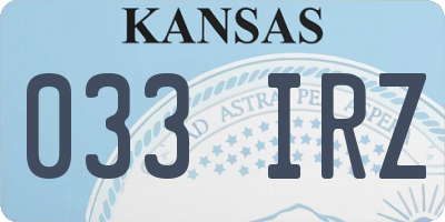 KS license plate 033IRZ