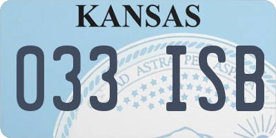KS license plate 033ISB