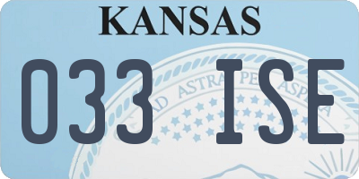 KS license plate 033ISE