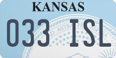 KS license plate 033ISL