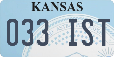 KS license plate 033IST