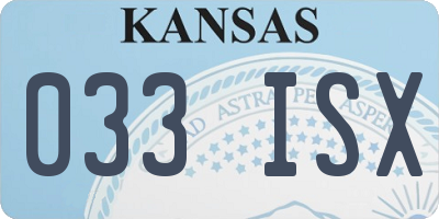 KS license plate 033ISX