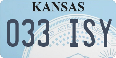 KS license plate 033ISY