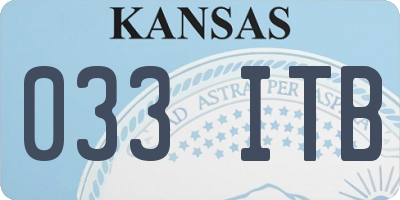 KS license plate 033ITB