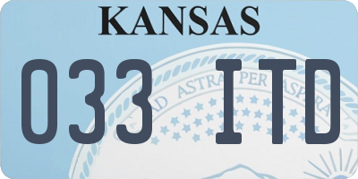 KS license plate 033ITD