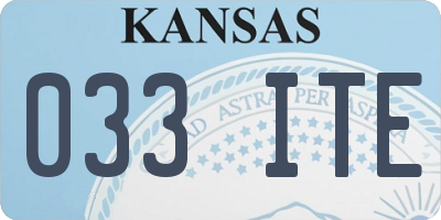 KS license plate 033ITE