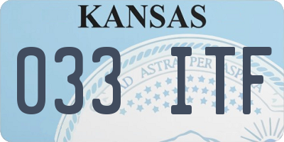 KS license plate 033ITF