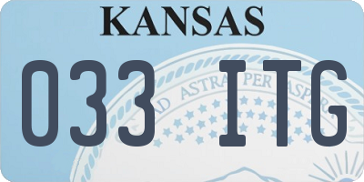 KS license plate 033ITG