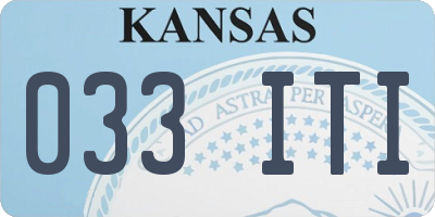 KS license plate 033ITI