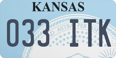 KS license plate 033ITK