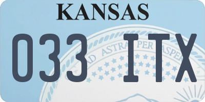 KS license plate 033ITX