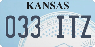 KS license plate 033ITZ