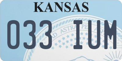 KS license plate 033IUM