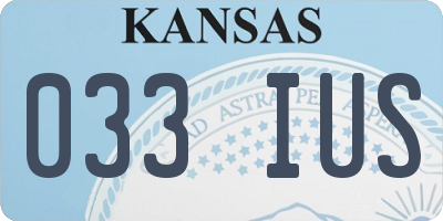 KS license plate 033IUS