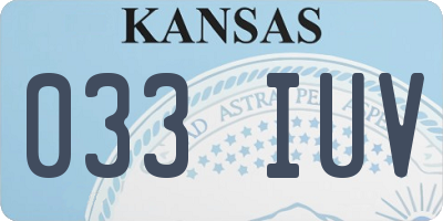 KS license plate 033IUV