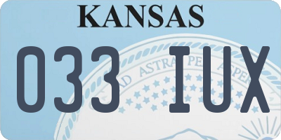 KS license plate 033IUX