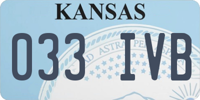 KS license plate 033IVB