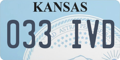 KS license plate 033IVD