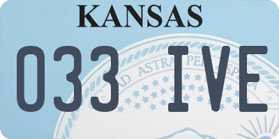 KS license plate 033IVE