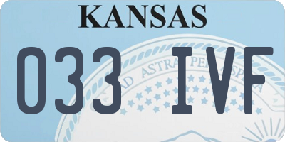 KS license plate 033IVF