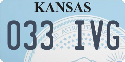 KS license plate 033IVG