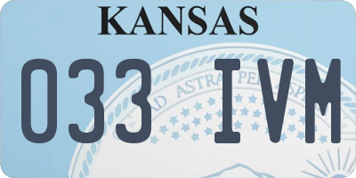 KS license plate 033IVM