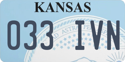KS license plate 033IVN