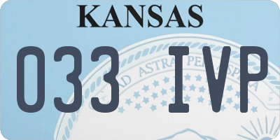 KS license plate 033IVP
