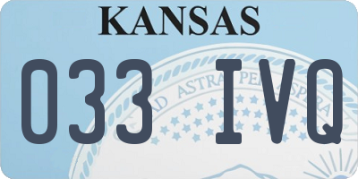 KS license plate 033IVQ