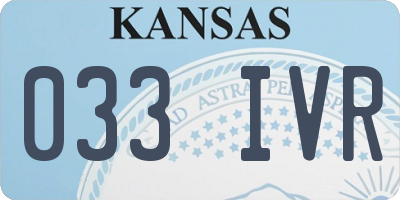 KS license plate 033IVR
