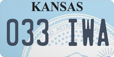 KS license plate 033IWA