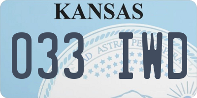 KS license plate 033IWD