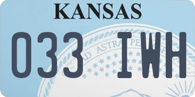 KS license plate 033IWH