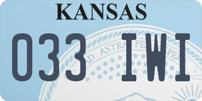 KS license plate 033IWI