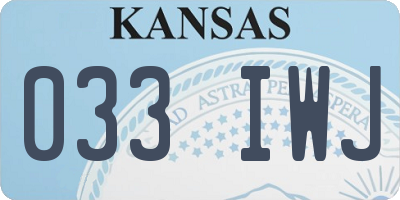 KS license plate 033IWJ
