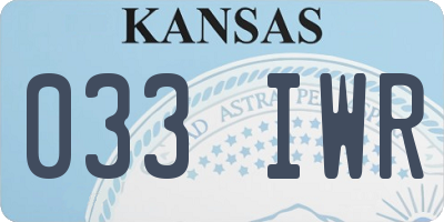 KS license plate 033IWR