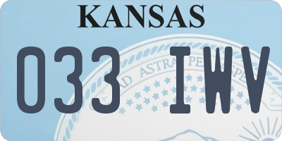 KS license plate 033IWV