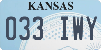KS license plate 033IWY