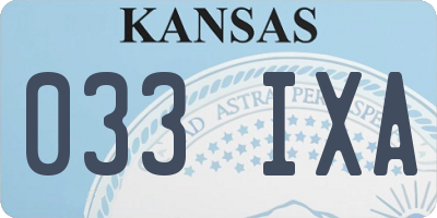 KS license plate 033IXA