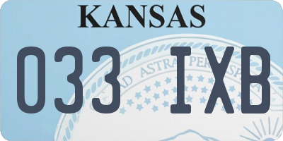 KS license plate 033IXB