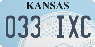 KS license plate 033IXC