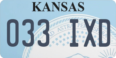 KS license plate 033IXD