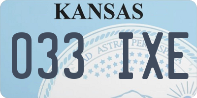 KS license plate 033IXE