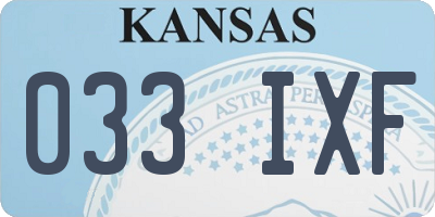 KS license plate 033IXF